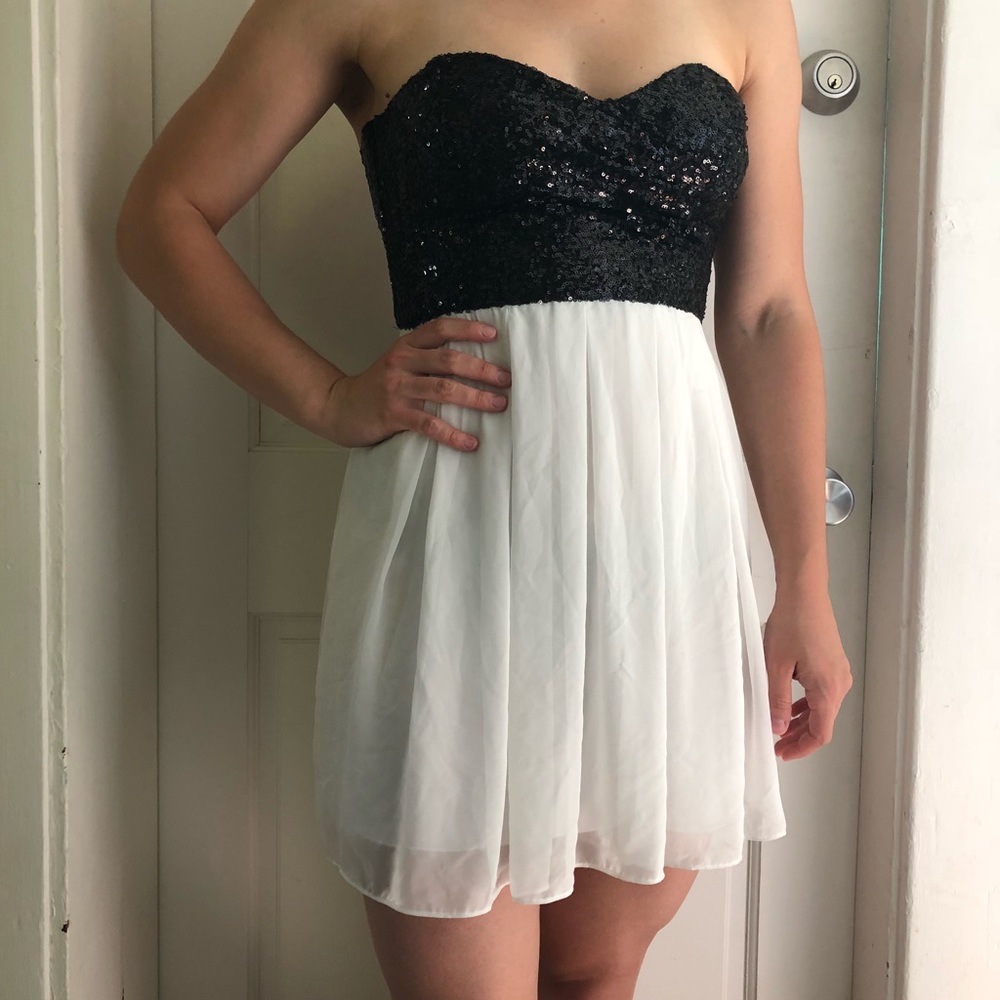 Homecoming or Formal Short Strapless Dress
